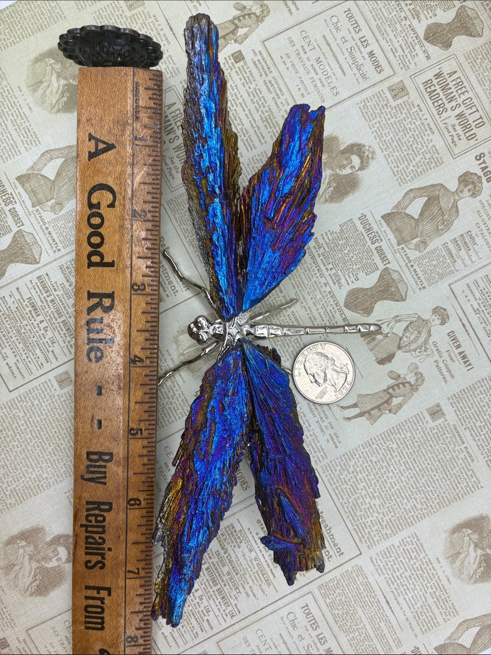 Iridescent Blue Purple Gold Titanium Crystal Display Rock - Picture 5 of 5